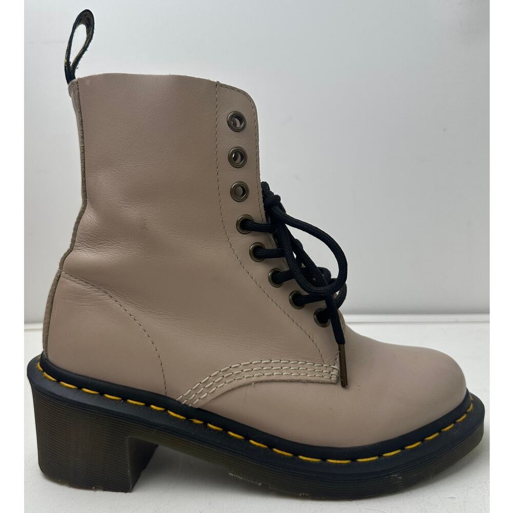 Dr. Martens Clemency Natural Wanama Heeled Lace Up Boots Women's Sz 6 - Picture 3 of 10